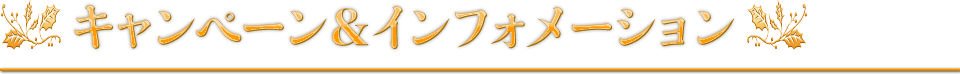 キャンペーン＆インフォメーション